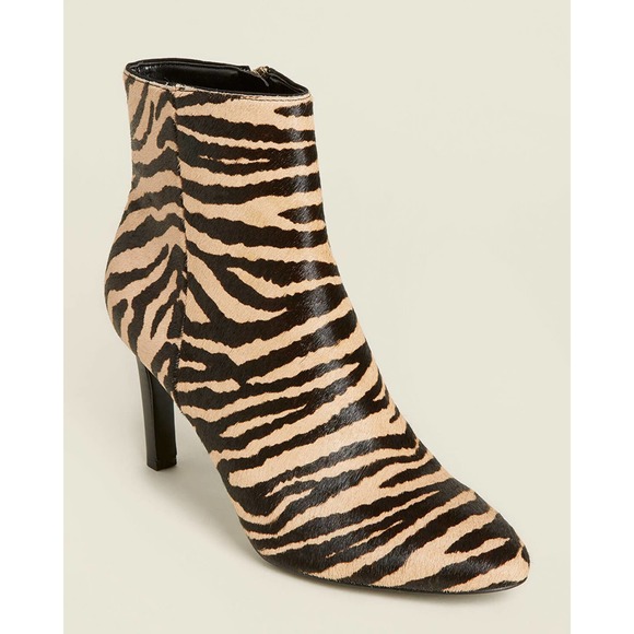 Marc Fisher Shoes - MARC FISHER LTD Light Brown Zenettaly Zebra Ankle Booties - Size 8.5M